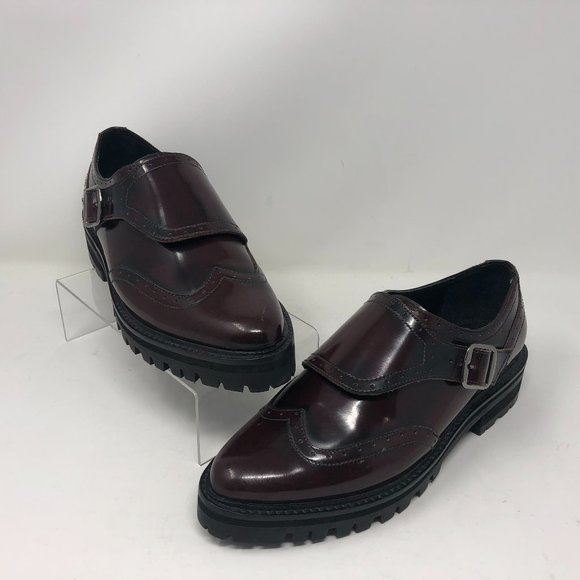 Free People Shoes - Free People 8 Rider Monk Dress Shoe Brown Patent